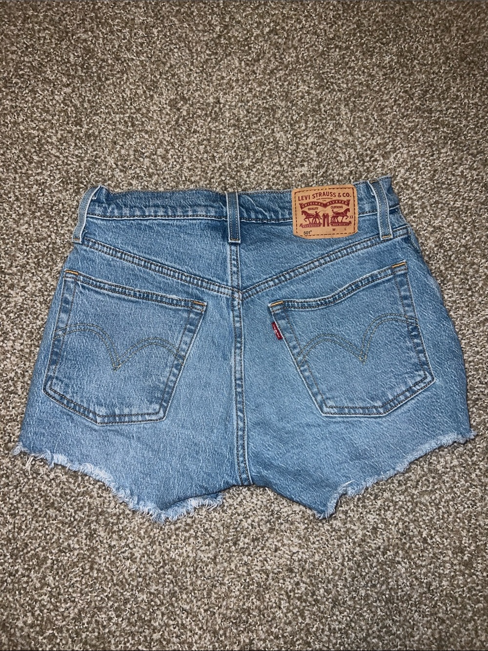Levi's 501 Women's Blue Distressed Denim Shorts